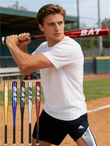 1 Piece Of 30in/28in/25in Aluminum Alloy Baseball Bat, With Thickened And Reinforced Design, Anti-Slip Design, Suitable For Outdoor Leisure, Exercise And Competitions - MultiWarna - View 3