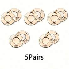 1/10个装磁性按扣，缝纫用隐形磁性纽扣，DIY磁性扣件，适用于口袋、缝纫、手提包、服装等。 - 彩色 - 查看 10