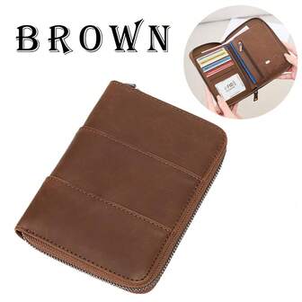 Stöldskyddande passhållare i vintagestil med flera kortfack och multifunktionell plånbok. Bärbar passhållare lämplig för affärsresor och fritidssemester.