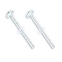 2件装透明玻璃耳环鼻环耳环固定器，适用于弯曲耳洞耳软骨耳廓耳软骨穿刺人体饰品，隐形 - 無色 - 查看 20