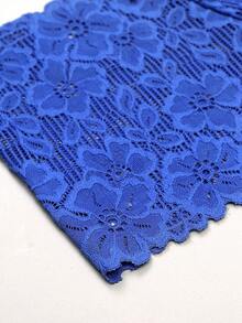 Jacquard-Blumen-Spitzen-Sexy-Damen-Slips mit Schleifendetail, modisch, bequem, atmungsaktiv, hautfreundlich, verführerische Damen-Unterwäsche - Blau - Übersicht 5