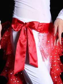 Leichter Chiffon Hüftschal für Bauchtanz mit mehrlagigem gerüschtem Taillenband, Tanzrock, Bühnenperformance Tanzdekoration und Accessoires (verschiedene Farben erhältlich) - Verschiedenfarbig - Übersicht 7