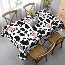 1pc Disposable Tablecloth With Cow Farm Animal Theme, Black & White Cow Print Pattern, Suitable For Young People's Birthday, Party And Picnic, Black/White Plastic Rectangle Cover - Multicolor - View 16