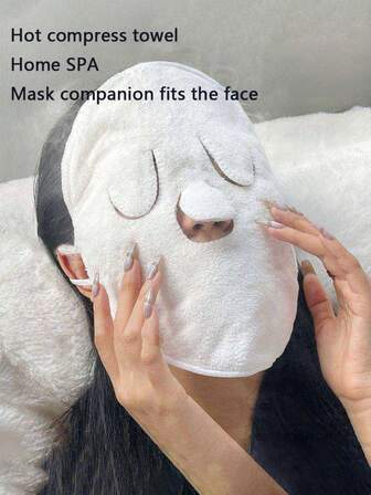 1pc Reusable Hot/Cold Facial Mask, Skincare, Facial Moisturizing, Home Spa, Camping, Beauty Steaming Face Towel