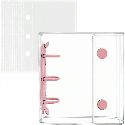 シール帳 透明 女の子 はがせる A8 シール手帳 シール バインダー 3穴 マイクロ3 透明リフィル25枚付き