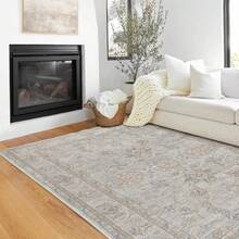 5x8 Area Rug Bedroom, Boho Vintage Floral 5x8 Ft Washable Soft Large Rug Living Room, Dining Room, RV, Car, Non-Slip Floor Carpet With Rubber Backing, Greyish Green - Acanthus - Green - View 7