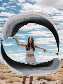 彩虹丝带，适用于舞蹈表演、飘逸的手持丝带、舞台装饰和道具（多种颜色可选）。 - 彩色 - 查看 16