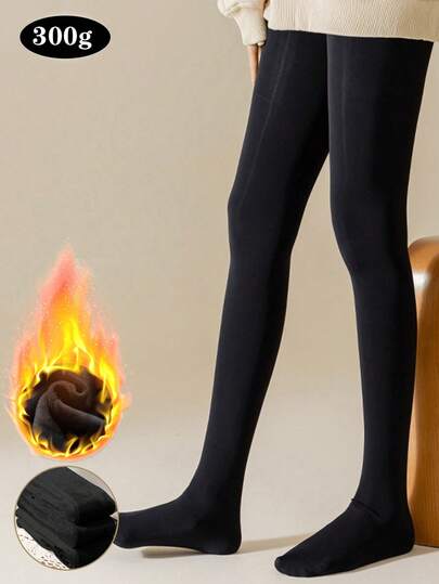 300克加厚无缝女士保暖打底裤，舒适弹力冬季保暖紧身裤