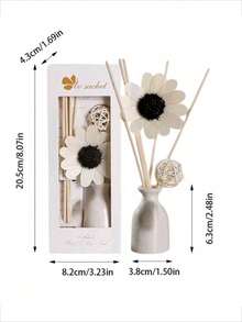 9件套无焰家居香氛套装（1瓶香氛精油+1个陶瓷瓶+5根藤条+1个藤球+干花），持久留香，适用于卧室/书房/浴室/客厅 - 情人节礼物 - 彩色 - 查看 10