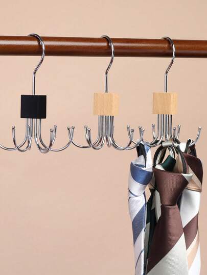 1/2ชิ้น ตะขอแขวนเข็มขัดไม้หมุนได้อเนกประสงค์ - พับได้, ความจุขนาดใหญ่, เหมาะสำหรับอุปกรณ์เสริมในตู้เสื้อผ้า, สำหรับเข็มขัด, เนคไท, กระเป๋า, เสื้อกั๊ก, เสื้อกล้าม, ชุดว่ายน้ำ, เสื้อชั้นใน, ผ้าพันคอ, ที่จัดระเบียบตู้เสื้อผ้าประหยัดพื้นที่พร้อม 6 ตะขอสำหรับตู้เสื้อผ้า, ห้องนอน, ระเบียง, หอพัก