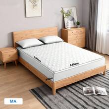 AMOROSA 1Pieza Cubre Colchón Ajustable Elástico(No Incluye Funda de Almohada)para Cama Matrimonial(135*190cm )/King(200*190cm ) Suave y Cómodo Protector de Colchón Sábana Matrimonial, Sábana King para Decoración de Hogar-Envío Local Rápido-Blanco - Blanco - Ver 5