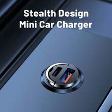 [XJDR]1个双口车载充电器，支持PD快充，USB接口，Type-C接口，兼容 17/16/15/14系列，超级车载充电器，适合日常通勤、长途驾驶、边开车边充电。车载充电器适配器 - 黑色 - 查看 7