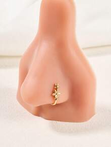 1 chiếc khuyên mũi giả kiểu Boho nhiều kiểu dáng dành cho nữ, mạ vàng, dạng kẹp, khuyên mũi giả đính đá CZ, không cần xỏ lỗ, trang sức quà tặng lễ hội, ngày Valentine. - Vàng - Xem 11