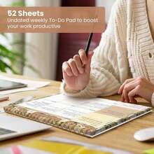 Weekly To Do List Notepad With 52 Undated Sheets(85"*11")- Undated Weekly Planner Notepad For Office Desk Accessories And Supplies - Midnight Lilac - Màu H - Xem 5