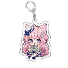 Anime Hololive Vtuber Figures Acrylic Keychain Inugami Crown Shirakami Fubuki Bag Charms Cartoon Pendant Fans Gift Keyring - Multicolor - View 36