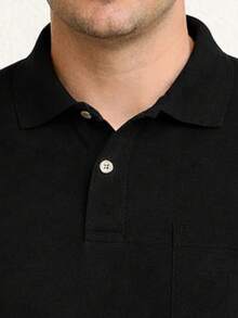 Men's Plain Polo Collar T-Shirt G1-G2-G3 - Black - View 2