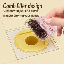 Colador de peine, núcleo de drenaje de piso antiolores, inserto universal para baño, accesorio desodorizante anti-reflujo para drenaje de cabello con tapa sellada - Multicolor - Ver 4