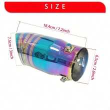 Auspuffendrohr mit 6,5 cm Durchmesser (2,6 Zoll), D-förmiges, schräges, gerades Design aus Edelstahl mit einem Auslass, Heckendverkleidung, hochwertiges universelles Tuningteil für Autos und Motorräder, Zubehör zur optischen Aufwertung des Exterieurs