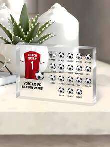 1pc Custom Text Personalized Soccer Gift, Thank You Gift From Team, Soccer Appreciation Gift, Soccer Plaque,Personalized Name/Team Name Jersey Trophy - Multicolor - View 7