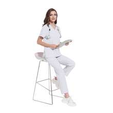 Pijama Quirúrgica Corte Recto Con Bolsas Para Dama Uniforme - Blanco - Ver 4