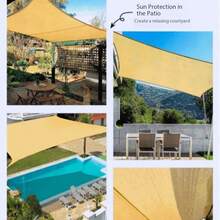 [ 90% High Shading Rate ] Beige PE Sunshade Net, Outdoor Sunshade Cloth, Plant Shed Sunshade Net, Heat Insulation, Cooling Durability, UV Protection. - Beige - View 2