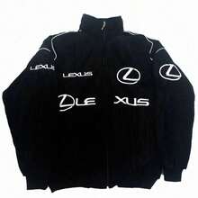 F1 Racing Suit Cycling Outfit College Style Retro Hip-Hop Style Autumn And Winter Jacket Lexus Jacket Fully Embroidered Baseball Jacket - 黑色 - 查看 3
