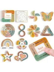 12 piezas de pegatinas sensoriales Fidget, pegatinas sensoriales texturizadas para ayudar a aliviar la ansiedad en el aula para niños con TDAH o ansiedad, adecuadas como regalos de cumpleaños o recompensas en el aula para niños - Multicolor - Ver 3