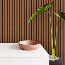 Adhesive Wallpaper With Ribbed Wood Pattern, Brown, Thin Strips - Multicolored 9 - View 5