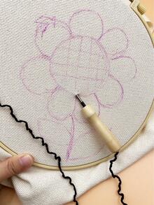 19.3" X 24.8" Perforated Punch Embroidery Fabric, Lockstitch Edging To Prevent Fraying, Suitable For Punch Embroidery And Rug Hooking - Apricot - View 7