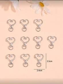 10 Fashionable And Simple Star Buckle Accessory Hooks For Diy Keychain Material Accessories - Silver - View 7