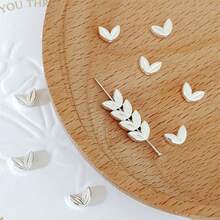 100颗金/银合金麦穗耳珠，优雅的金银麦穗形隔珠，适用于珠宝制作、手链、项链、耳环、DIY工艺品、配饰 - 彩色 - 查看 4