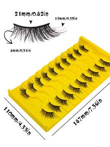 10 Pairs False Eyelashes Natural Half Lashes Cat Eye Clear Band Lashes Fluffy Wispy 3D Faux Mink Lashes Pack Soft Strips Fake Eyelashes-Suitable For Role Playing, European And American Style Extended False Eyelashes - Half Eyelashes - View 2