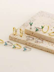 1 chiếc khuyên mũi hình bướm đính đá bằng bạc Sterling S925 - Món quà trang sức lý tưởng để đeo hàng ngày dành tặng bạn gái, mẹ và chị gái. - phụ kiện bông tai đơn - Xem 8