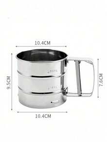 Hand-Held Small Flour Sieve Baking Utensils Stainless Steel Handheld Flour Sieve Cup Powder Sieve - Silver - View 7