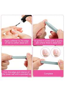 8支/4支/1支粉色指甲油棒，美甲护理工具，美甲辅助工具，指甲抛光工具，美甲沙龙 - 粉色 - 查看 3