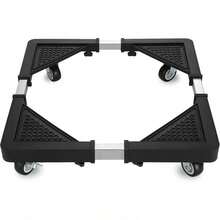 Heavy-Duty Adjustable Appliance Stand (17.7"-25.6") - 4 Locking Wheels Dolly For Mini Fridge, Washing Machine & Dryer (Black) - Universal Washing Machine Base - View 1