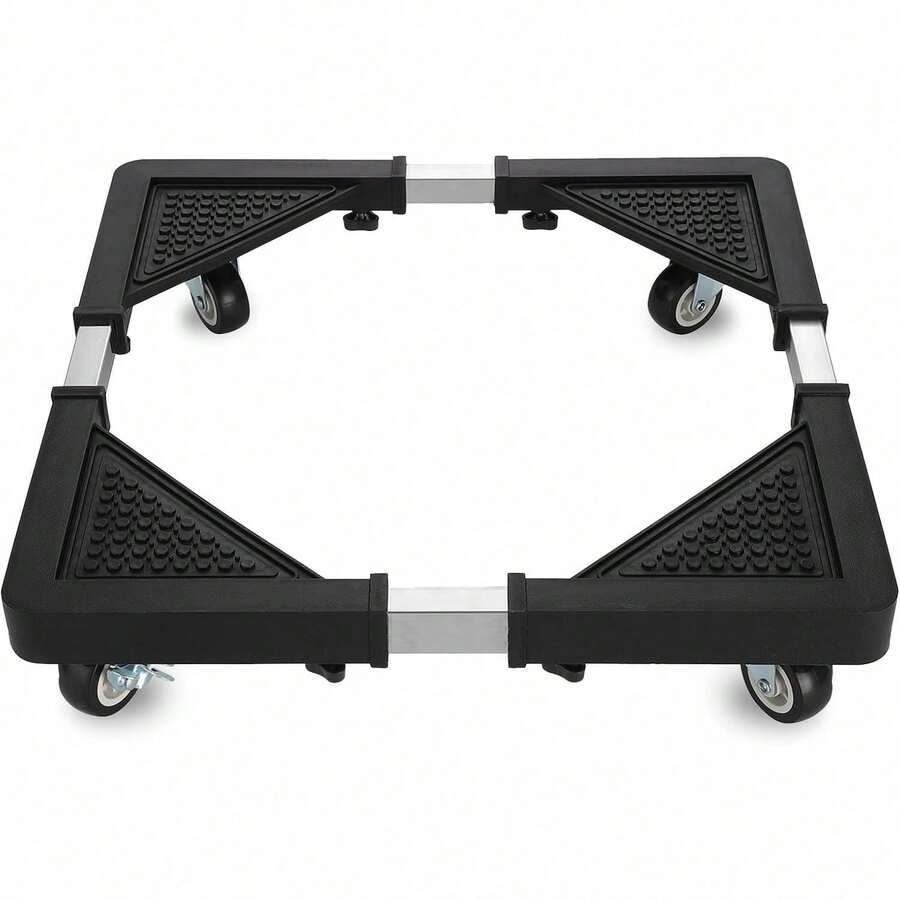 Heavy-Duty Adjustable Appliance Stand (17.7"-25.6") - 4 Locking Wheels Dolly For Mini Fridge, Washing Machine & Dryer (Black) - Universal Washing Machine Base - View 1