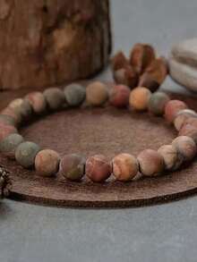 1PC Picasso Stone Natural Stone Chakra Bracelet For Women - Bohemian Style Colorful Beads - 1pc - 查看 5