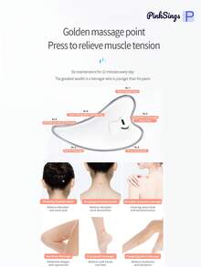 PinkSings Facial Massager, 4 Modes Facial Sculpting Tool With Heating, Red Light And Blue Light Therapy, Stainless Steel Electric Gua Sha Board For Lymphatic Drainage - White - View 7