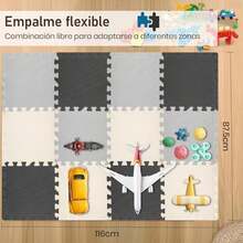 Tapete para Ejercicio, Piso para Gym, Tapete para Gimnasio de Espuma EVA, Tapetes para Rompecabezas para Bebe, Soft Fitness Mat con 3 Colores para Yoga, Gym y Hogar - / - Ver 7