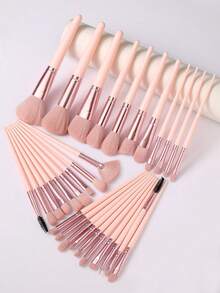 70pcs Complete Makeup Brush Set Including 30 Makeup Brushes (Powder Brush, Blush Brush, Highlighter Brush, Eyeshadow Brush), Makeup Sponge (6 Makeup Sponge For Liquid Makeup, 6 Mini Makeup Sponges, 12 Finger Makeup Sponges), 6 Triangle Powder Puffs, 1 Eyelash Curler, 1 Makeup Brush Cleaning Bowl,Giveaways,Professional Makeup Brushes,Complete Makeup Set - Pink - View 2