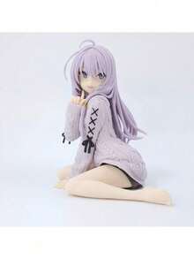 2个魔女之旅伊莉娜手办，坐姿，身穿毛衣裙，动漫漫画风格收藏手办 - 彩色 - 查看 6