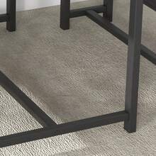 Juego de comedor de 3 piezas para 4 personas que ahorra espacio: mesa de cocina rectangular industrial con 2 bancos tapizados, mueble compacto para apartamentos pequeños, estudios y desayunadores, color gris. - Gris - Ver 4