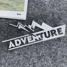 1pc ADVENTURE Motorcycle Gas Tank Trunk Car Window Windshield ADV Off-Road Reflective Decal Sticker, Creative Modification - one-size - View 5