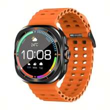 W&O Smartwatch (Answer/Make Calls)-1.43 Inch Smart Watch For Women & Men With 100+ Sports Modes, Fitness Activity Tracker Pedometer, Compatible With Android And IOS, Perfect Gift For Family And Friends, Suitable For Festival Gift - 橘色 - 查看 9