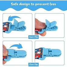 VictorFit Clip Universal de Chupete para Niños y Niñas 3 pack; Tamaño Perfecto para Cualquier Chupón Con o Sin Anillo y Juguetes para Morder; Regalo Ideal Shower T30 - T1 - Ver 3