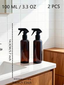 100ml Brown Refillable Spray Bottle, Travel Atomizer For Perfume & Liquid Cosmetics, Amber Glass Bottle With UV Protection - Brown - View 4