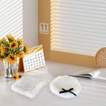 1pc Fashionable White Velvet Coaster, Small Heat-Resistant Coaster, Placemat, Cup & Utensil Drying Mat, Tabletop Decor & Protection Pad, Photography Background And Desk Decor - Multicolor - View 10