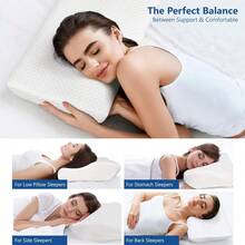 Memory Foam Pillow, Relieves Neck Pressure, Adjustable Ergonomic Cervical Pillow With Removable Pillowcase, Suitable For Side Sleepers, Back Sleepers, And Stomach Sleepers