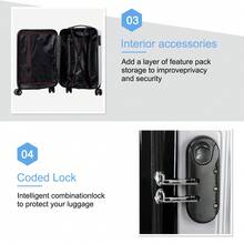 20-Inch Lightweight Hardshell ABS Carry-On Luggage - 4 Colors, TSA Lock & Smooth Wheels, Perfect For Business Travel & Trips - Style a Silver - View 8